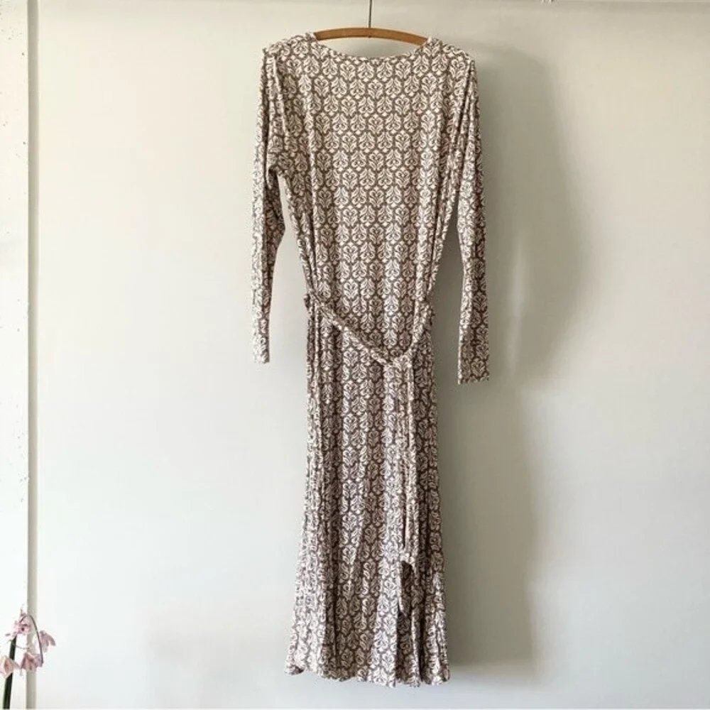 Soft Surroundings Maxi Midi Dress Long Sleeves Jersey Front Wrap size‎ MP